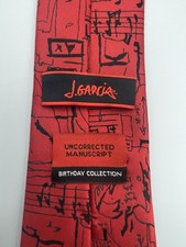 Vintage Jerry Garcia Neck Tie Birthday Collection Uncorrected Manuscript Silk picture