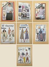 Lot 7 Womens Tops Pants Sewing Patterns 1980s 1990s Victorian Blouse Sweatshirt picture