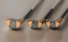 Golden Ram Real Solid Wood Persimmons Driver 3 5 Graph Face Stiff Excellent RARE picture