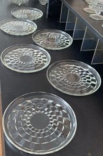 VTG Indiana Whitehall Clear by Colony pattern,  set of 6 snack plates 9 7/8”  picture