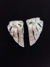 Vintage Art Deco Rhinestone unmarked costume jewelry dress clips  1930-1940's picture