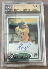 2012 Topps Chrome Yoenis Cespedes Rookie Auto Baseball BGS 9.5/10 Oakland A's picture