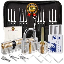 1Set 34 in 1 Multifunctional Key Tool Kit Canvas Bag with Transparent Padlock picture