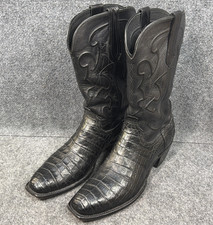 Lucchese 1883 Charles Boots Black Ultra Belly Caiman  Size 11 D picture