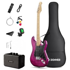 Donner DST-95 Electric Guitar Kit With Amp Solid Body Full Size | Violet Purple picture