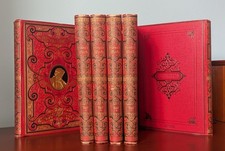 c1890 Antique Heinrich Heine Werke 6 Vol Set German Heavily Illustrated Gilt picture