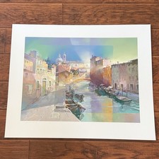 Elvio Mainardi “Venice” 1996 Signed Serigraph 97/300 32x26 Italian Cityscape picture