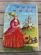 Vintage 1964 Cinderella Coloring Book Playmore Inc. Partially Colored 1967 picture