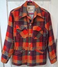 Vintage 70s LAKELAND Plaid Safari Cruiser Jacket Velvet Velour - EXCELLENT picture