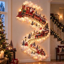 Christmas LED Wall Trail Light Santa Claus  Sleigh Reindeer Hanging Party Decore picture