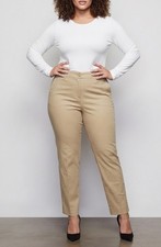 NWT Talbots Women’s Size 14P Tan Cotton Blend Curvy Ankle Pant picture