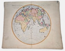 Original 1742 Map Eastern Hemisphere Orbis Veteribus Noti Tabula Nova Hand Color picture
