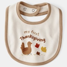 Carter's My First Thanksgiving Baby Bib NWT - Infant Teething Fall Turkey picture