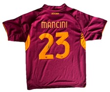 GIANLUCA MANCINI Hand Signed 2025/26 As Roma Home Football Shirt Proof/COA picture