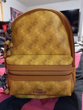 Limited Edition Coach Vale Charlie Backpack Horse Carriage Print Gold Camel picture