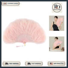 Gorgeous Pink Marabou Feather Fan - Vintage 1920s Flapper Style for Events picture