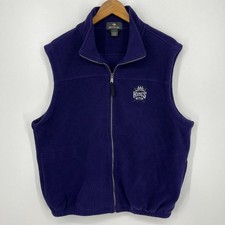 Sacramento Kings Basketball Fleece Vest Men's Size L Purple Vtg Y2K Antigua picture