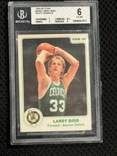 1985-86 Star #95W Larry Bird White Border BGS 6 EX-MT Boston Celtics HOF  picture