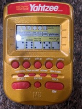 2002 Hasbro Yahtzee Electronic Handheld Game Gold Edition Tested and Works picture