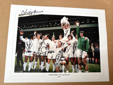 LARGE 1972 FA CUP TROPHY MULTI SIGNED LARGE PHOTO LEEDS UNITED COA AUTOGRAPH UTD picture