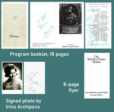Autograph Lot BOLSHOI THEATER Vienna 1971 Boris Godunov Archipova Ognivtsev picture