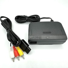 Original OEM Nintendo 64 N64 AC Power Supply Brick NUS-002 AC Adapter + AV Cable picture