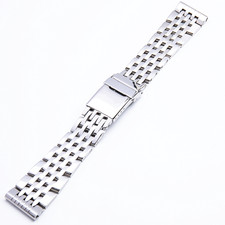 22mm 7-Rice Stainless Steel Watch Bracelet Strap For Breitling Aviation Timing picture