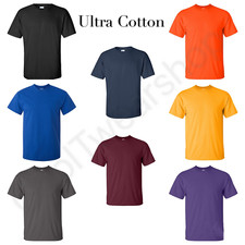 Gildan Men’s Ultra Cotton Crew Neck Tee – Plain Basic Short Sleeve T-Shirt 2000 picture