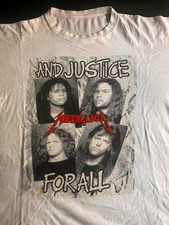 Vintage 1988 METALLICA And Justice For All T-Shirt 4 Album Cover Backprint L picture