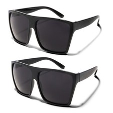 ShadyVEU XL Big Wide Flat Top Square Huge Fashion Classic Super Dark Sunglasses picture