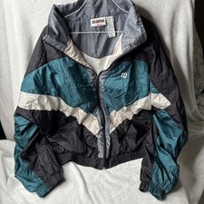Vintage Wilson Colorblock Windbreaker Jacket Full Zip Green/White Mens Size XL picture