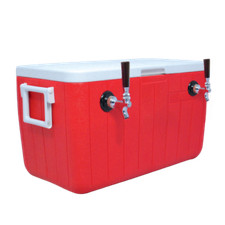 Jockey Box Cooler for Beer - 2 Faucet, 5/16'' x 120' Stainless Coils, 48qt picture