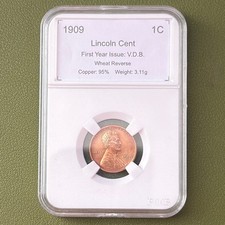 1909 VDB Lincoln Wheat Cent Penny Historic First Year Issue Variety VDB XF to AU picture
