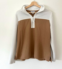 Croft & Barrow Women's Quilted Colorblock 1/4 Zip Mock Neck Sweatshirt S picture