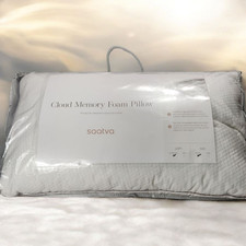 2 Pack Saatva Cloud Memory Foam Queen Standard  Loft Pillow White Luxury Contour picture