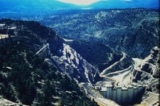 c1960's Kodachrome 35mm Slide, Flaming Gorge Dam Aerial View Utah American picture