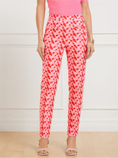 NWT TALBOTS $109 Chatham Slim Ankle Pants - Floral Jacquard Size 12 picture