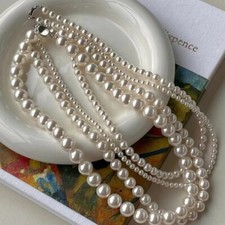 AAAAA 8-9MM WHITE SOUTH SEA REAL PEARL NECKLACE/ picture
