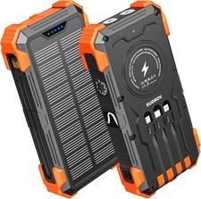 Open Box Solar Charger Power Bank, 42800mAh Wireless Portable Charger picture