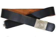 Authentic West German Military Black Leather Belt Cold War Ear w/ Buckle Army picture