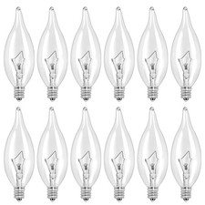 LinMiFo 12-Pack E12 B10 Clear Candelabra Base Bulb, 40W 120V Sw-40watt picture