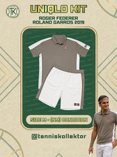 Uniqlo Roger Federer RF 2019 Roland Garros French Open Outfit Polo Shorts ON picture