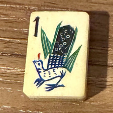 Vtg 1920s Mah Jongg Bone Bamboo Replacement Tile picture