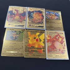 The Pokémon Company 6-Card Pokemon TCG Gold Foil Lot: Charizard V/VMAX, Pikachu picture