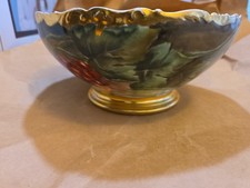 Antique Hand Painted Limoges Pedestal Punch Bowl Tressemann & Vogt (T&V) Grapes picture