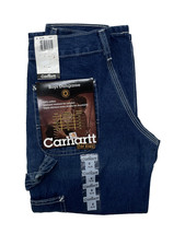 VTG Carhartt Kids Y2K Darkstone Carpenter Jeans Hammer Loop Youth Size 8 Slim picture