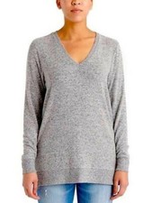 Lucky Brand Women’s V-Neck Tunic Sweater Gray Marled Knit Small picture