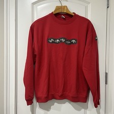 Vintage Split Skate Crewneck Sweatshirt Men Large L Red Skateboard Pullover picture