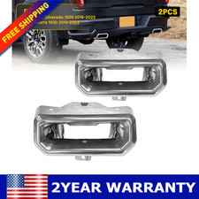 Exhaust Tips Bezels For Chevy Silverado GMC Sierra 1500 Trucks 2019-2023 Chrome picture