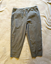 Chico's Zenergy NWT Utility Cargo Crop Pants Green Knit Stretch Pockets Size M picture
